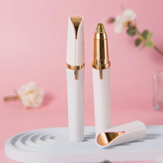 Electric Eyebrow Trimmer & Nose Hair Remover — Painless, Portable, LED Light