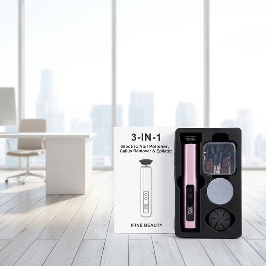 IFINE Beauty 2000mah Battery Aluminum Alloy Callus Remover Foot Grinder,nail Drill and Hair Remover 3in1 Manicure Pedicure Tool