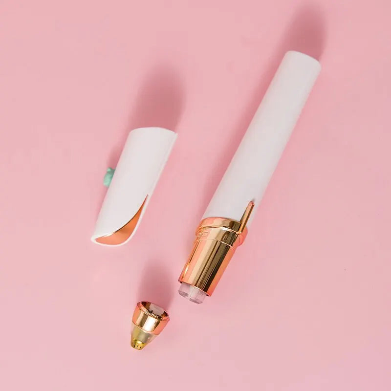Electric Eyebrow Trimmer & Nose Hair Remover — Painless, Portable, LED Light