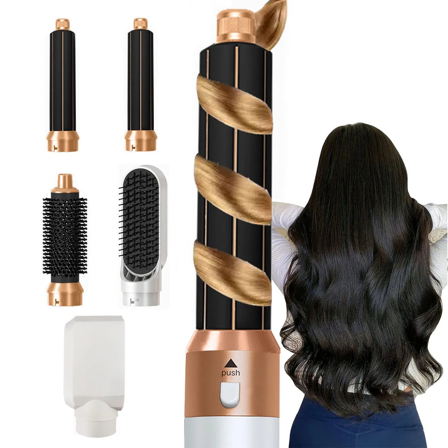 Multifunctional Hot Air Brush 5 In 1 Hair Dryer Hair Curler Hot Comb Curling Iron Hair Straightener Styling Tool Hair Blower