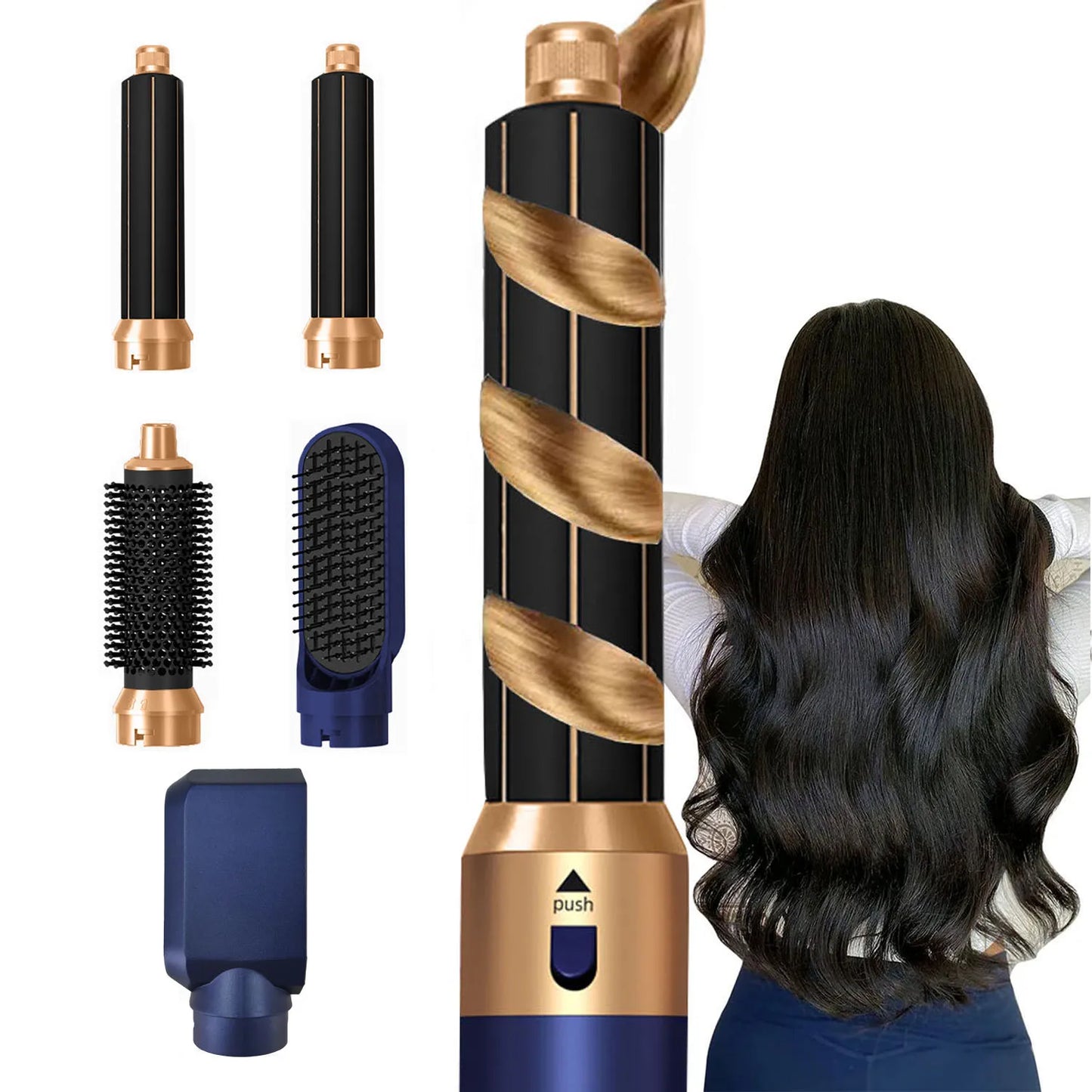 Multifunctional Hot Air Brush 5 In 1 Hair Dryer Hair Curler Hot Comb Curling Iron Hair Straightener Styling Tool Hair Blower