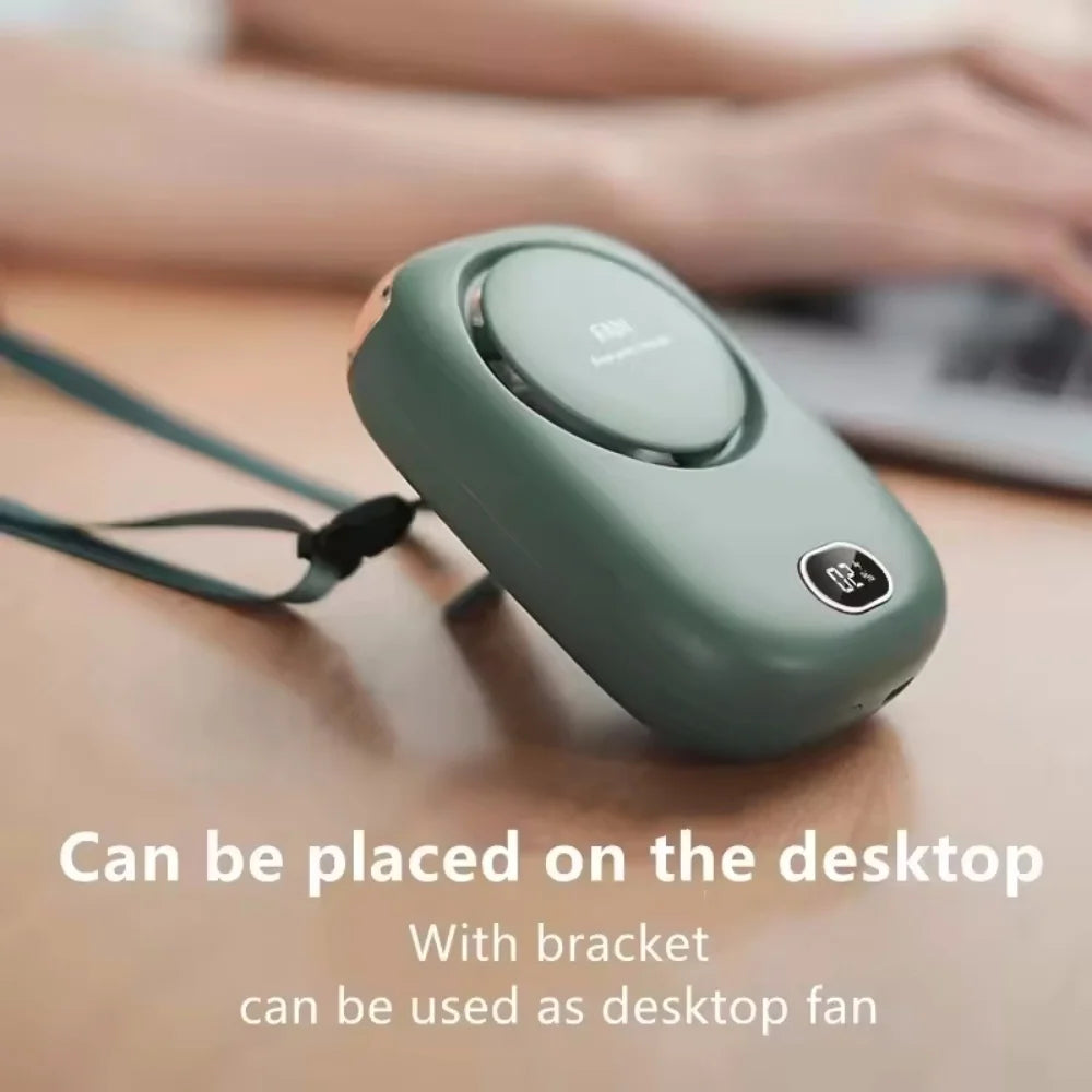 Portable Hanging Neck Fan Mini Fans with Adjustable Lanyard Bladeless USB Rechargeable Sports Cooling Fan for Kids Travel