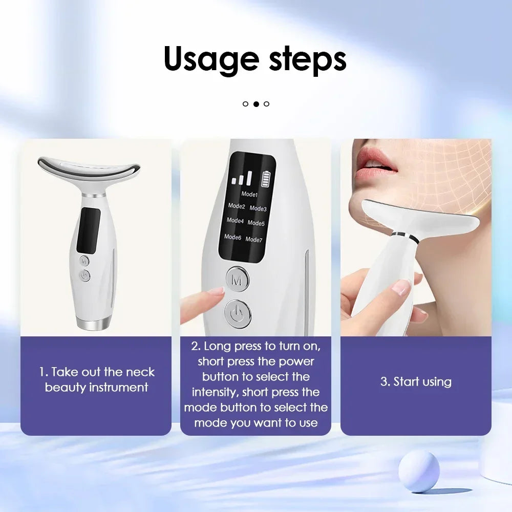 7-Color LED Light Therapy Neck & Face Massager