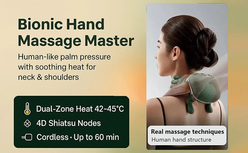 Masážní přístroj N7 – 4D Shiatsu s tepelnou terapií | Bezdrátový