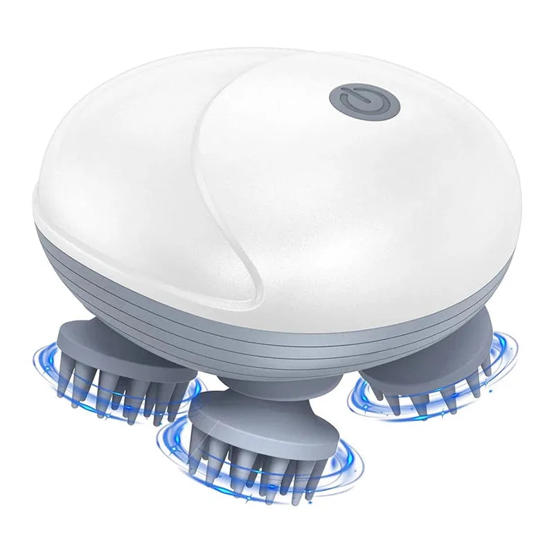 Electric Scalp & Head Massager – 3D Kneading, Waterproof, USB Rechargeable