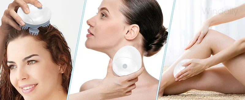 Electric Scalp & Head Massager – 3D Kneading, Waterproof, USB Rechargeable